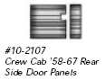 Crew Cab 58-67 Rear Side Door Panels Vinyl