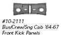 Bus, Crew Cab & Single Cab 64-67 Front Kick Panels, Vinyl