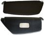 Sunvisors w/Mirror, Bug Sedan 65-67 - Black Vinyl