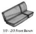 Bus, Crew Cab & Single Cab 62-67 Front 1/3-2/3 Bench Seat Upholstery
