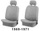 Ghia Sedan & Conv. 69-71 Seat Upholstery, Fronts Only