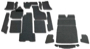 Ghia Convertible 69-74 Charcoal Loop Carpet Kit, w/Footrest