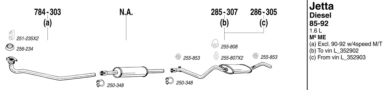 Jetta Exhaust System Parts at evwparts
