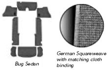 Beetle 54-57 Carpet Set, German Squareweave